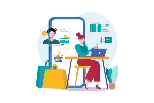 Premium customers getting benefits on shopping vector