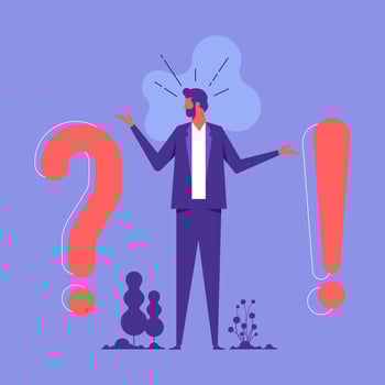 Vector illustration, concept illustration of frequently asked questions of exclamation marks and question marks, metaphor question answer vector