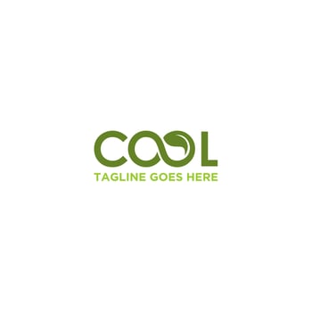 COOL logo with leaves in O. vector
