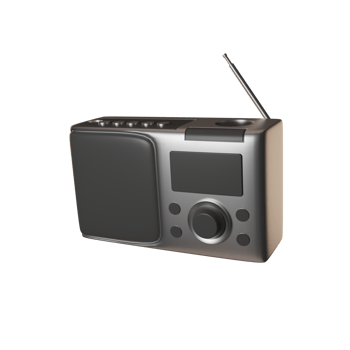 Radio illustration 3d png