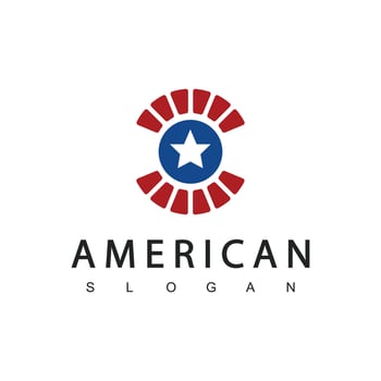 American Logo Design Template, Suitable for Military, Security, Clothing Line,Sport Team, Patriotic etc. vector