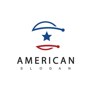 American Logo Design Template, Suitable for Military, Security, Clothing Line,Sport Team, Patriotic etc. vector