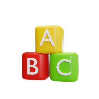 alphabet toys illustration 3d png