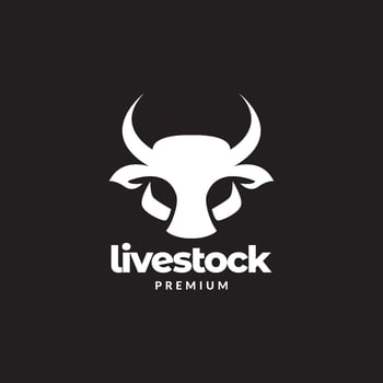 modern shape head cow logo design vector graphic symbol icon illustration creative idea