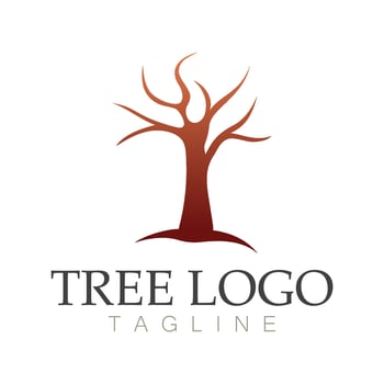 Tree logo icon vector illustration design.Vector silhouette of a tree templates of tree logo and roots  tree of life design illustration