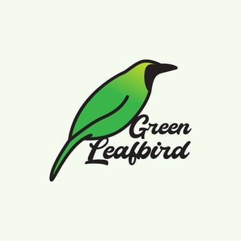 Greater green leafbird logo design vector graphic symbol icon illustration creative idea