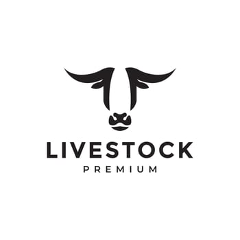 head modern minimal cow livestock logo design vector graphic symbol icon illustration creative idea
