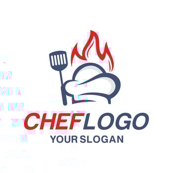 Vector graphic of chef logo design template