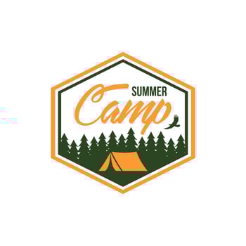 Summer Camp Badge Logo Vector Template