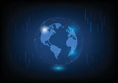 Global network connection. World map point and line composition concept of global business. Vector Illustration