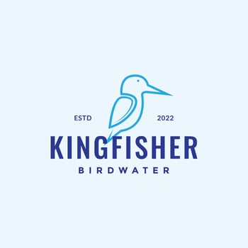 line bird kingfisher minimal logo design vector graphic symbol icon illustration creative idea