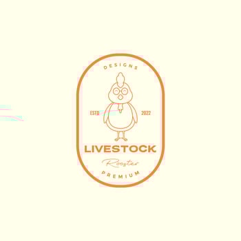 badge with rooster fat logo design vector graphic symbol icon illustration creative idea