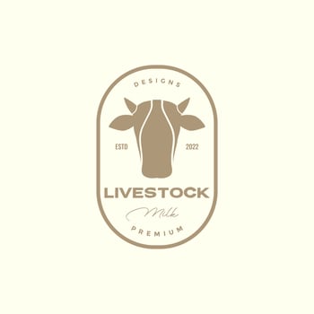 simple head cows badge vintage logo design vector graphic symbol icon illustration creative idea