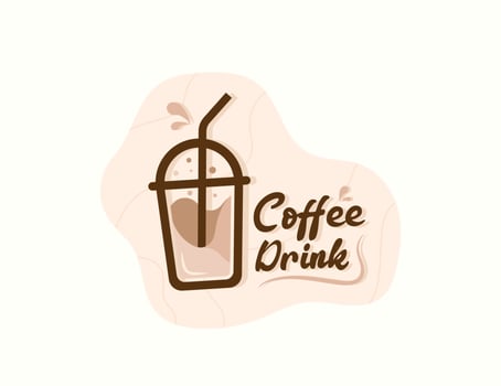 Coffee drink logo design vector