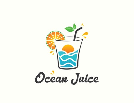 Ocean juice logo design vector