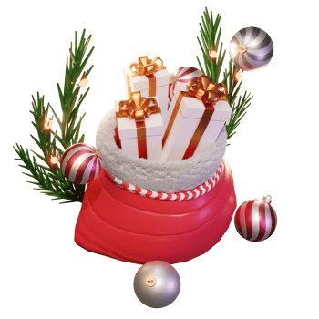 3D illustration, Concept, Bag Gift, Santa Claus, use for web, infographic, print, etc png