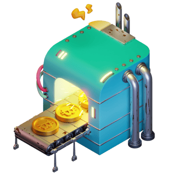 BTC Machine 3d Illustration png