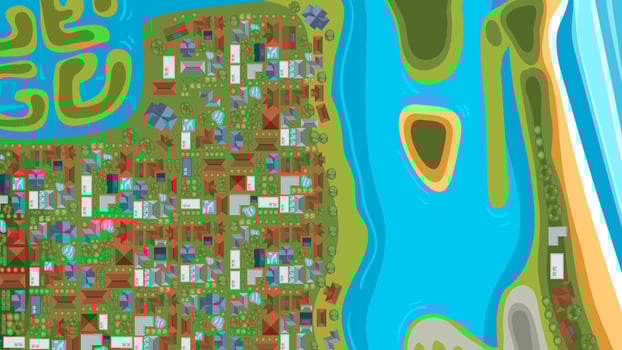 Aerial view of the houses near the beach Gold Coast Australia vector