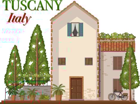 Tuscany Italy Landmark Logo Banner vector