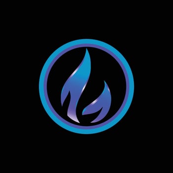 Blue Fire Circle Abstract Mark Pictorial Emblem Logo Symbol Iconic Creative Modern Minimal Editable in Vector Format