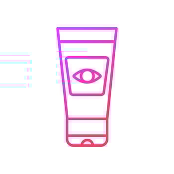 Eye cream gradient linear vector icon. Beauty product. Moisturizing cream. Anti wrinkles and puffiness product. Thin line color symbol. Modern style pictogram. Vector isolated outline drawing