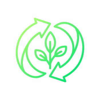 Regrowing gradient linear vector icon. Growing plant from scraps. Houseplants care. Seedling growth and development. Thin line color symbol. Modern style pictogram. Vector isolated outline drawing