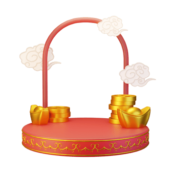 Podium Chinese 3d illustration png