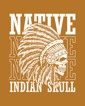 native american skull poster illustration vector