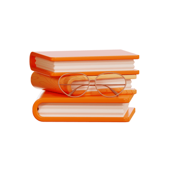 Book With Glasses Education and school, icon 3d Illustration png