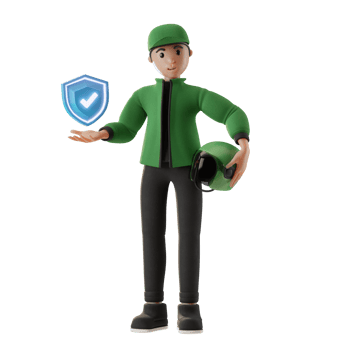 Delivery Service, with character, and safe protection, 3d Illustration png