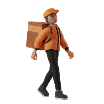 Delivery Service, with character, 3d Illustration png