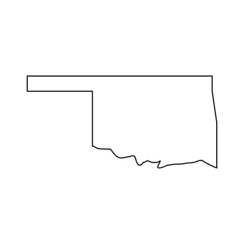 Oklahoma map illustrated vector
