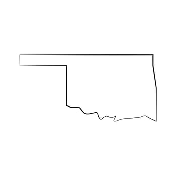 Oklahoma map illustrated vector