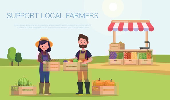 Support local farmers concept vector