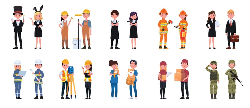 People job character man and woman set.Vector illustration in a flat style vector