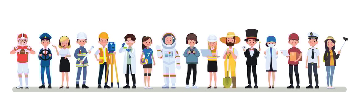 People Group Different Occupation Profession Set, International Labor Day Flat Vector Illustration