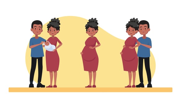 pregnant woman character vector