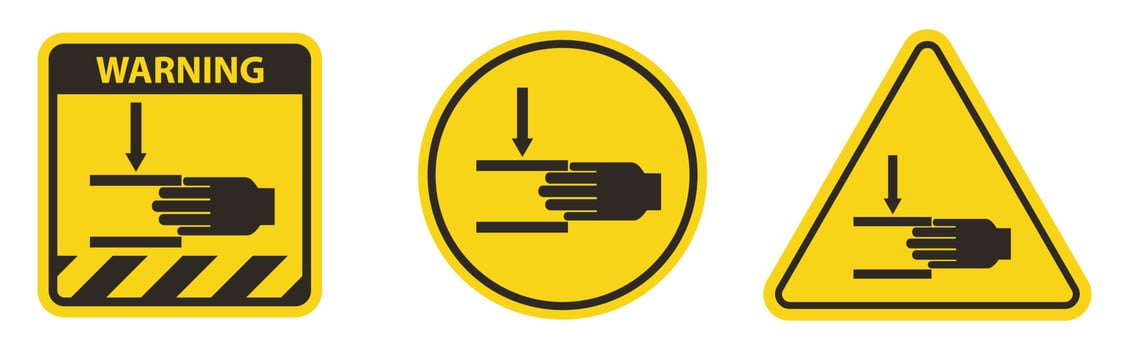 Hand Crush Force From Above Symbol Sign on White Background vector