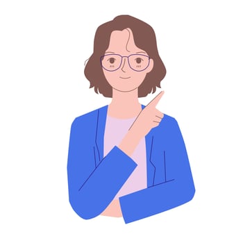 Confident women flat vector illustrations. Presentation woman, business lady and successful office worker. Girl hiring. Young people cartoon characters.