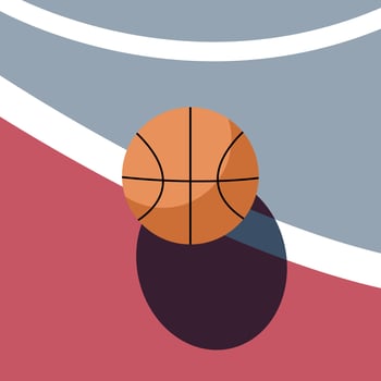 basketball laying on middle of court vector