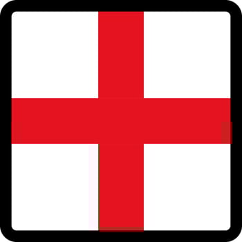 Flag of English in the shape of square with contrasting contour, social media communication sign, patriotism, a button for switching the language on the site, an icon. vector