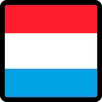 Flag of Netherlands in the shape of square with contrasting contour, social media communication sign, patriotism, a button for switching the language on the site, an icon. vector