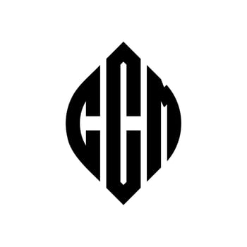 CCM circle letter logo design with circle and ellipse shape. CCM ellipse letters with typographic style. The three initials form a circle logo. CCM Circle Emblem Abstract Monogram Letter Mark Vector. vector