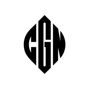 CGN circle letter logo design with circle and ellipse shape. CGN ellipse letters with typographic style. The three initials form a circle logo. CGN Circle Emblem Abstract Monogram Letter Mark Vector. vector
