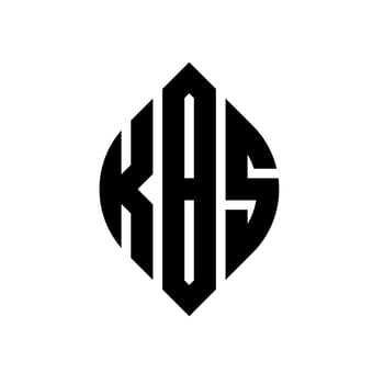 KBS circle letter logo design with circle and ellipse shape. KBS ellipse letters with typographic style. The three initials form a circle logo. KBS Circle Emblem Abstract Monogram Letter Mark Vector. vector