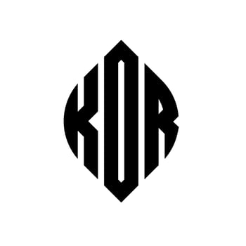 KDR circle letter logo design with circle and ellipse shape. KDR ellipse letters with typographic style. The three initials form a circle logo. KDR Circle Emblem Abstract Monogram Letter Mark Vector. vector