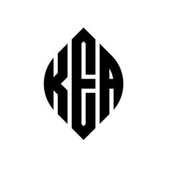 KEA circle letter logo design with circle and ellipse shape. KEA ellipse letters with typographic style. The three initials form a circle logo. KEA Circle Emblem Abstract Monogram Letter Mark Vector. vector