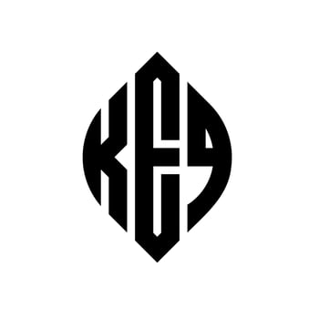 KEQ circle letter logo design with circle and ellipse shape. KEQ ellipse letters with typographic style. The three initials form a circle logo. KEQ Circle Emblem Abstract Monogram Letter Mark Vector. vector