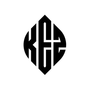 KEZ circle letter logo design with circle and ellipse shape. KEZ ellipse letters with typographic style. The three initials form a circle logo. KEZ Circle Emblem Abstract Monogram Letter Mark Vector. vector