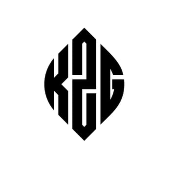 KZG circle letter logo design with circle and ellipse shape. KZG ellipse letters with typographic style. The three initials form a circle logo. KZG Circle Emblem Abstract Monogram Letter Mark Vector. vector
